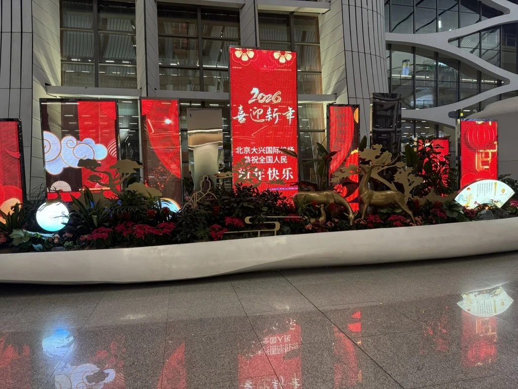 <p>Всюду множество разных инсталляций и аппликаций. Тематика нового года и всюду красный цвет - потому что красный - значит - красиво!</p>